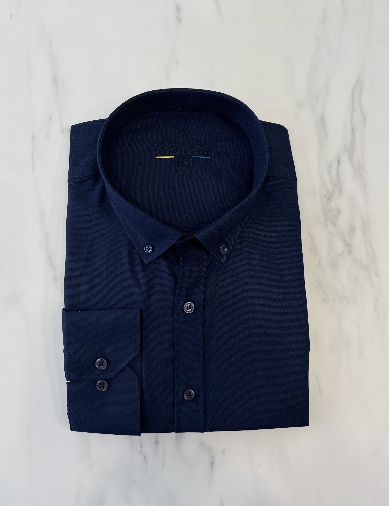 CASTELLI Ανδρικό μπλε κλασικό πουκάμισο Oxford CA2524